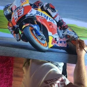 Marc Marquez MotoGP Honda RC213V Limited Edition Art Print from the Sports Car Racing Fine Art Originals store collection.