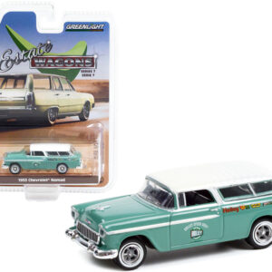 1955 Chevrolet Nomad Green with White Top "Holley Speed Shop" "Estate Wagons" Series 7 1/64 Diecast Model Car by Greenlight  by Diecast Mania