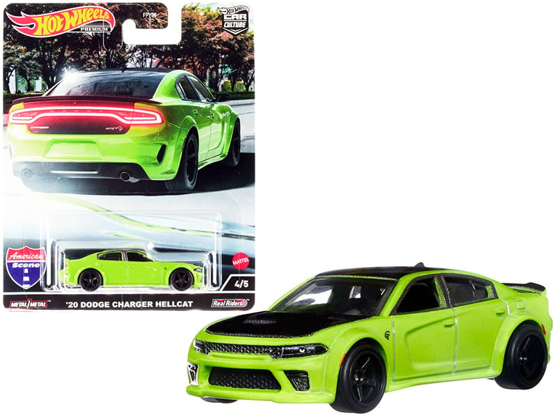 2020 Dodge Charger Hellcat Bright Green and Gray "American Scene" "Car Culture" Series Diecast Model Car by Hot Wheels Automotive