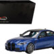 BMW M3 Competition (G80) Portimao Blue Metallic with Carbon Top 1/18 Model Car by Top Speed