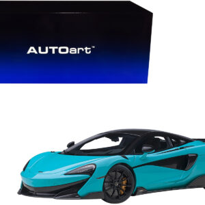 Mclaren 600LT Fistral Blue and Carbon 1/18 Model Car by Autoart Sports Car Racing Model Cars by Diecast Mania