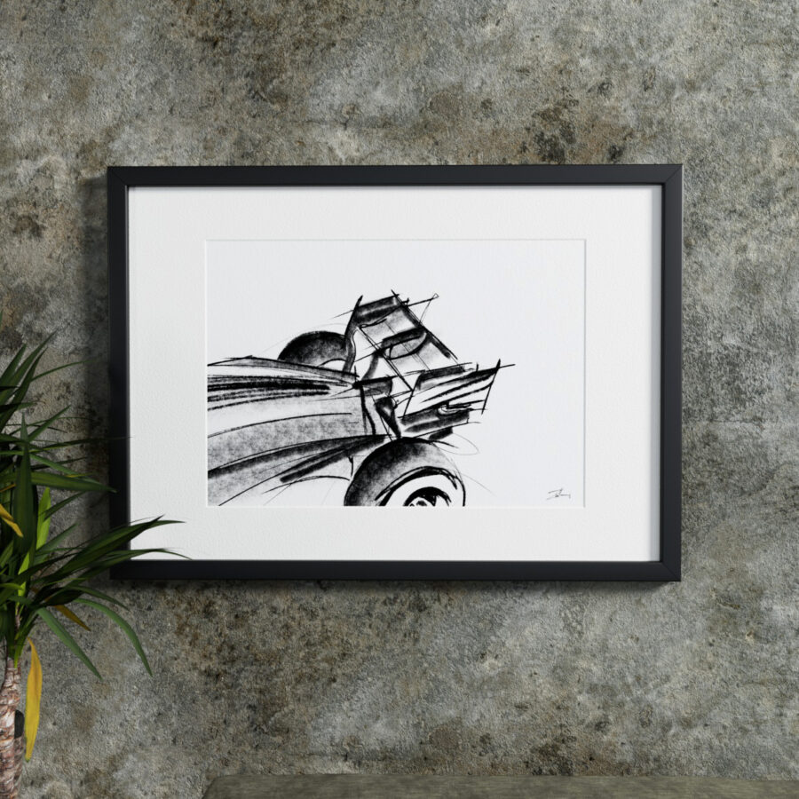 Artist Drawn F1 Car - Framed Print No. 2 F1 Art