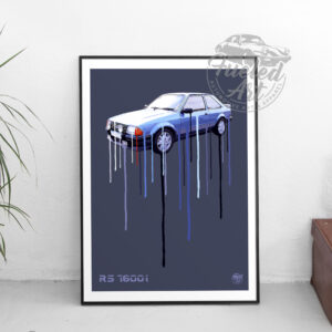 Ford Escort Mk3 RS1600i print - Various Sizes. Classic Ford artwork, Classic car poster, Ford Escort RS2000 wall art, gift gifts by Fueled.art