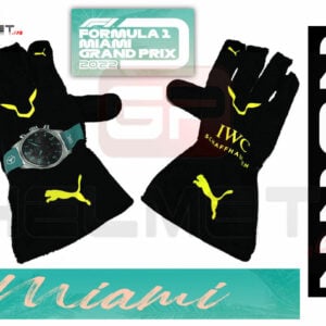 Lewis Hamilton 2022 MIAMI GP Racing gloves from the Sports Car Racing Collectibles store collection.