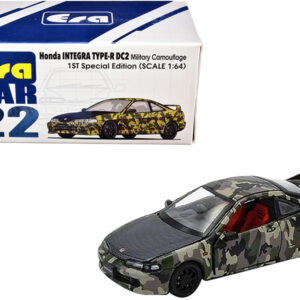 Honda Integra Type-R DC2 Military Camouflage with Carbon Hood "Special Edition" 1/64 Diecast Model Car by Era Car  by Diecast Mania