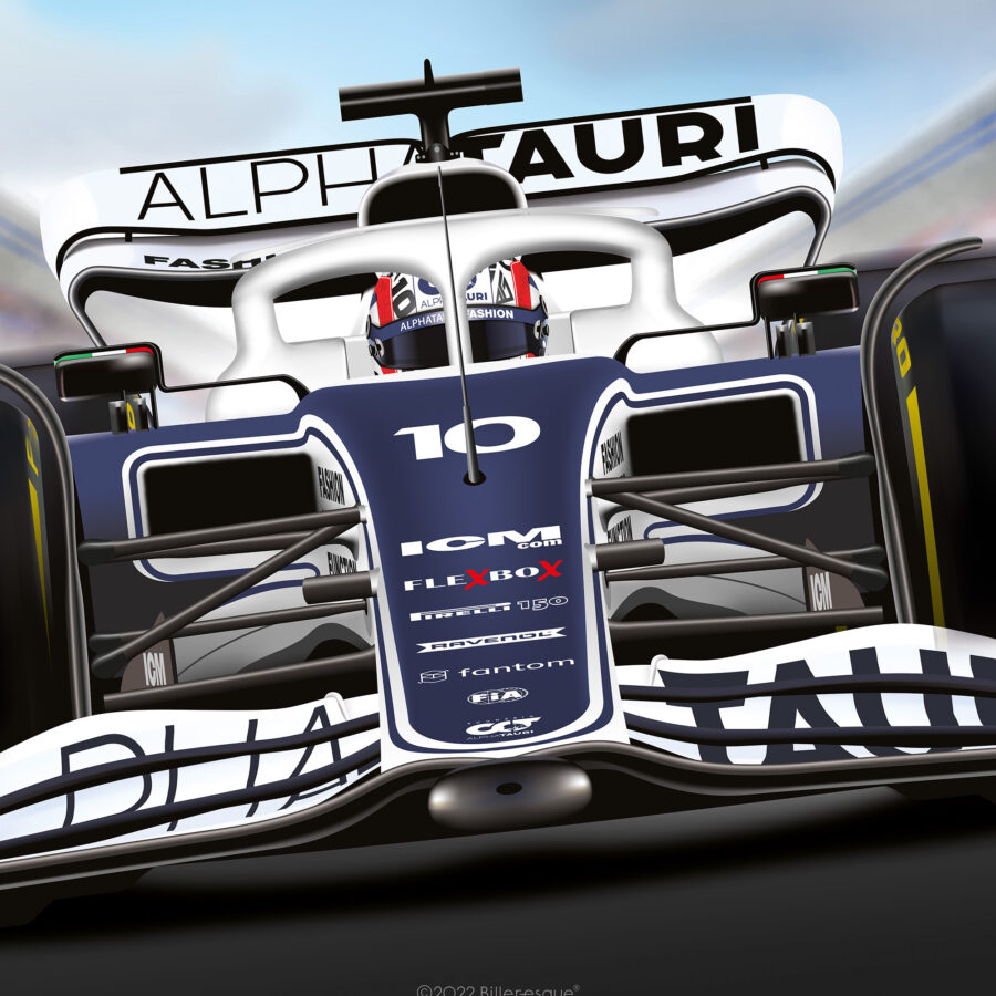 Pierre Gasly Super 2022 Alpha Tauri Racing Print - Formula 1 wall art poster F1 Art