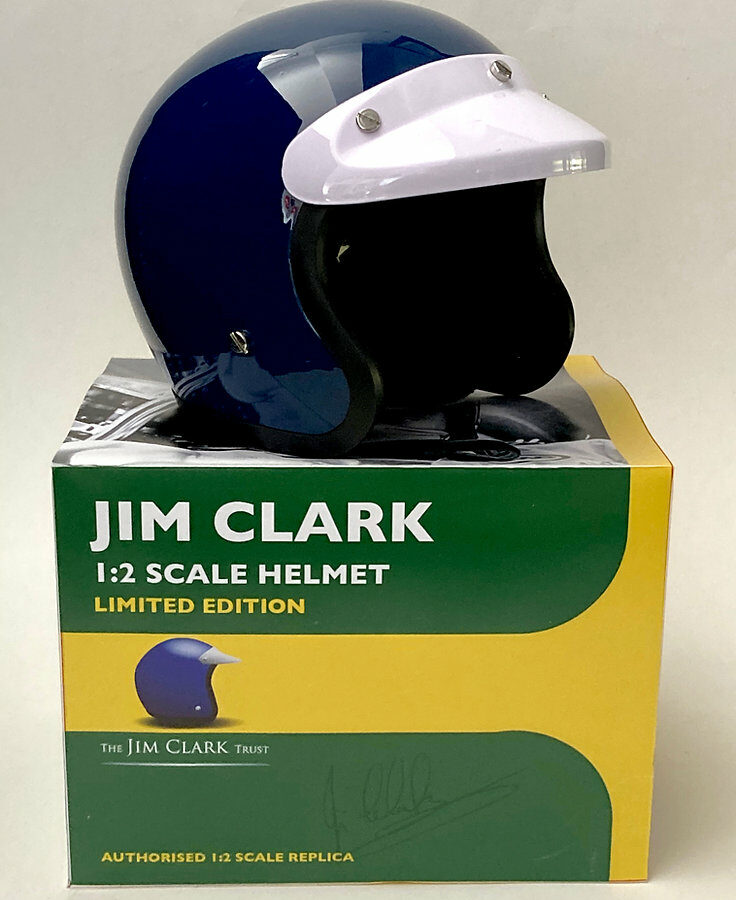 Jim Clark 1:2 scale helmet, Lotus, Formula 1 World Champion F1 Collectibles