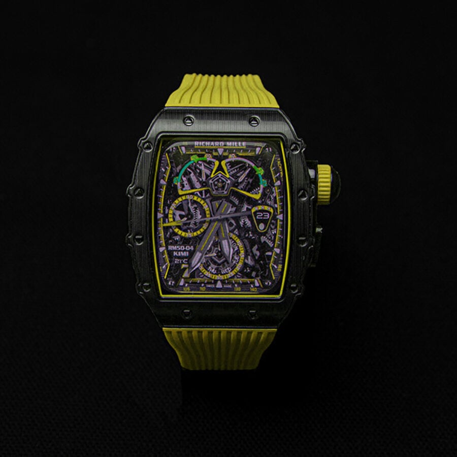 Richard Mille Style OEM Bands Watch Strap Case Yellow 44mm for Apple Watch S4/S5/S6/SE Formula 1 Memorabilia