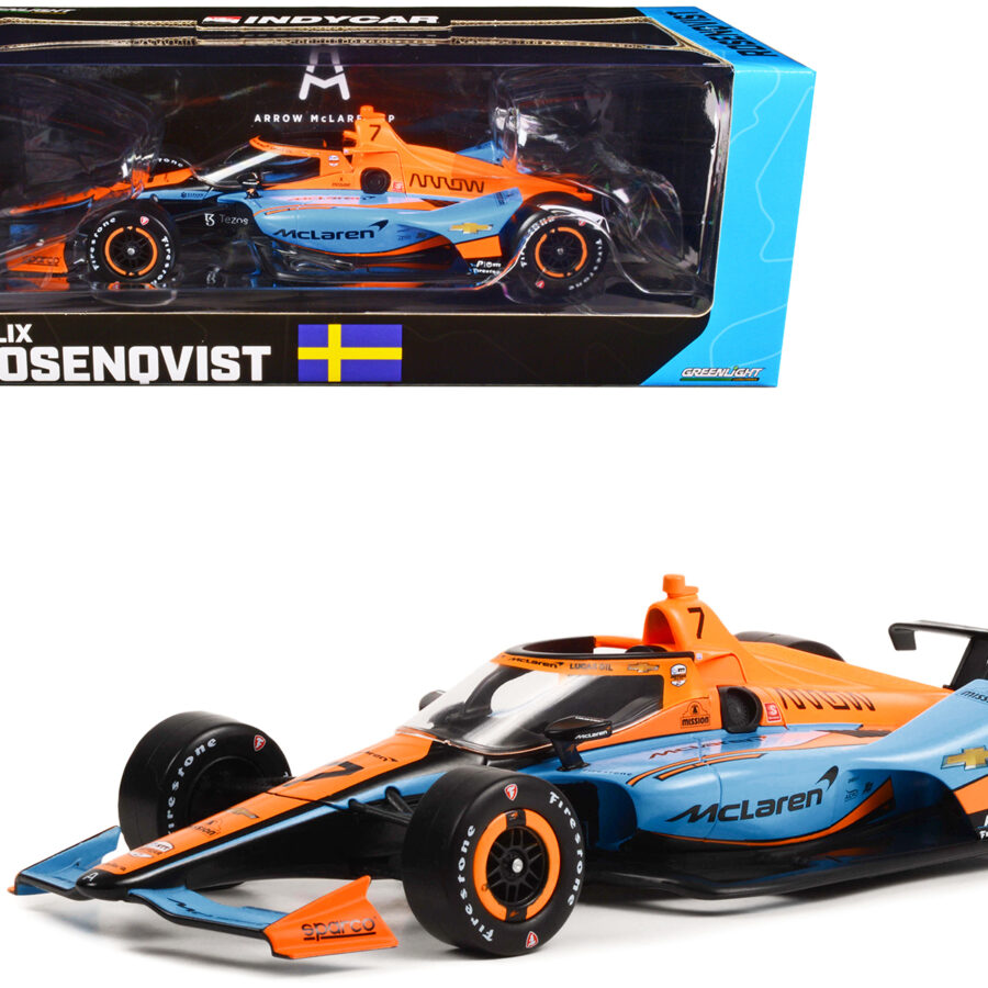 Dallara IndyCar #7 Felix Rosenqvist "Arrow" Arrow McLaren SP "NTT IndyCar Series" (2022) 1/18 Diecast Model Car by Greenlight Automotive