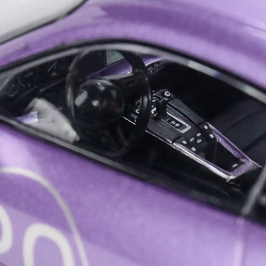 2021 Porsche 911 Turbo S with SportDesign Package #20 Viola Purple Metallic with Silver Stripes Limited Edition to 504 pieces Worldwide 1/18 Diecast Model Car by Minichamps Automotive