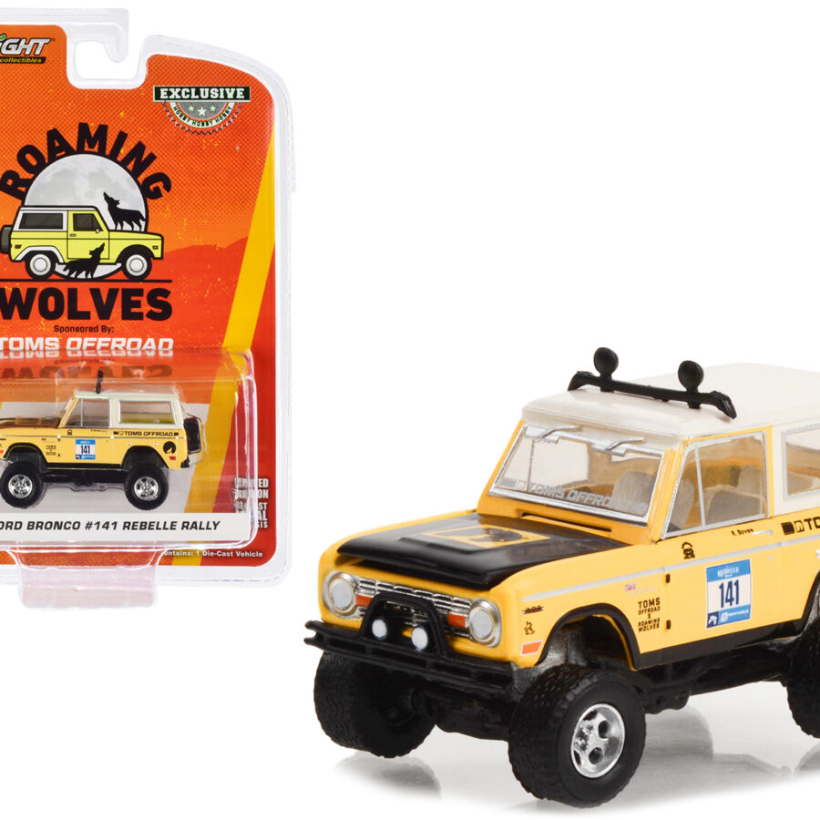 1969 Ford Bronco #141 Rebelle Rally "Toms Offroad: Roaming Wolves" "Hobby Exclusive" Series 1/64 Diecast Model Car by Greenlight Automotive