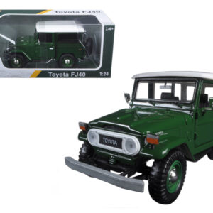 Toyota FJ40 Dark Green with White Top 1/24 Diecast Model Car by Motormax  by Diecast Mania
