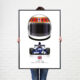 Jackie Stewart 1973 Formula 1 Helmet and Tyrrell wall art poster print