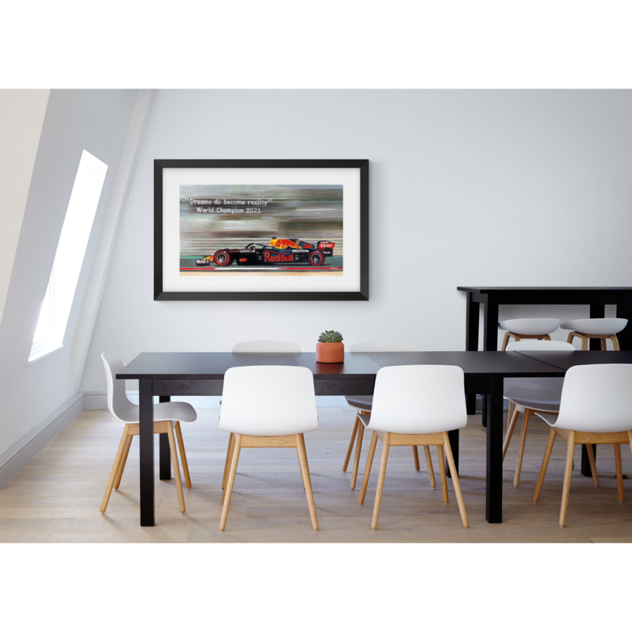 Max Verstappen 2021 F1 Abu Dhabi GP – Giclee Limited Edition Framed Print 105cm x 65cm COA F1 Art