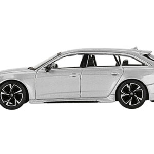 Audi RS 6 Avant Carbon Black Edition Florett Silver Metallic Limited Edition to 2400 pieces Worldwide 1/64 Diecast Model Car by True Scale Miniatures  by Diecast Mania