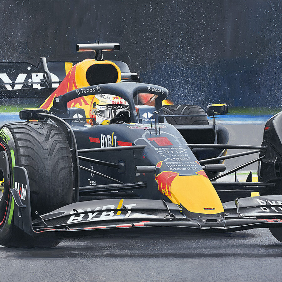 Max Verstappen Imola 2022 18" x 36" Giclee Print F1 Art