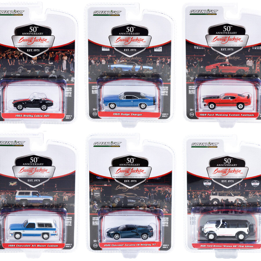 Barrett Jackson "Scottsdale Edition" Set of 6 Cars Series 11 1/64 Diecast Model Cars by Greenlight Automotive