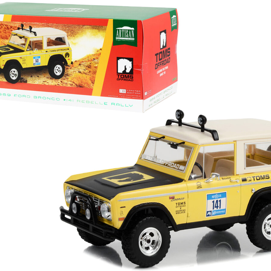 1969 Ford Bronco #141 Rebelle Rally "Toms Offroad x Roaming Wolves" "Artisan Collection" 1/18 Diecast Model Car by Greenlight Automotive