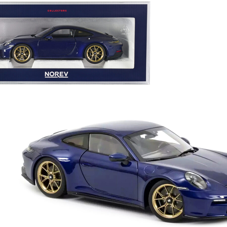 2021 Porsche 911 GT3 Blue Metallic 1/18 Diecast Model Car by Norev Automotive