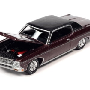 1970 Chevrolet Impala Custom Coupe Black Cherry Metallic with Black Vinyl Top "Luxury Cruisers" Limited Edition 1/64 Diecast Model Car by Auto World from the Sports Car Racing Collectibles store collection.