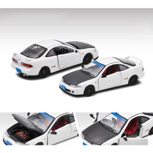 Honda Integra Type-R DC2 RHD (Right Hand Drive) Racing White with Carbon Hood 1/64 Diecast Model Car by Era Car  by Diecast Mania