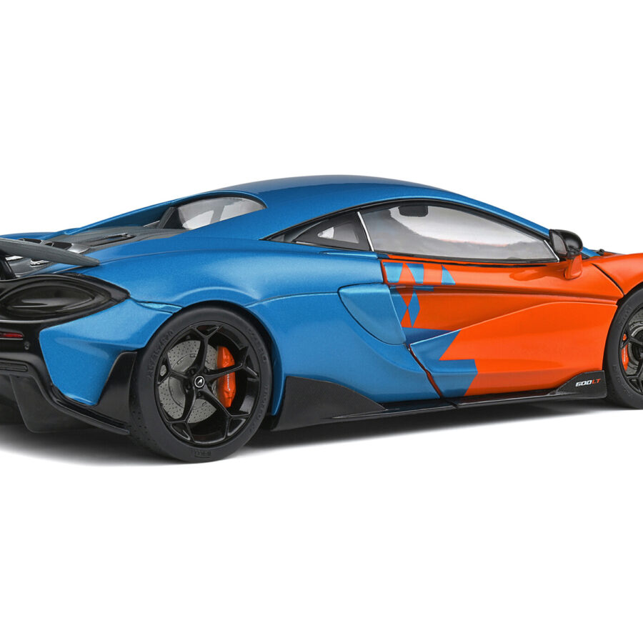 2019 McLaren 600LT Blue Metallic and Orange "Formula One Team Tribute" Livery 1/18 Diecast Model Car by Solido Automotive
