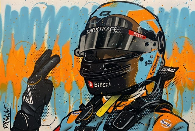 Lando Norris, Gulf Monaco 2021 - Graffiti Painting F1 Art