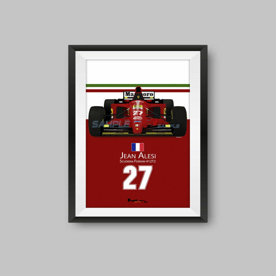 Jean Alesi Ferrari 412T2 F1 Print - Scuderia GP F1 Art