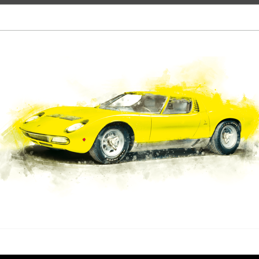 Lamborghini Muria Classic Supercar Art Print Vintage