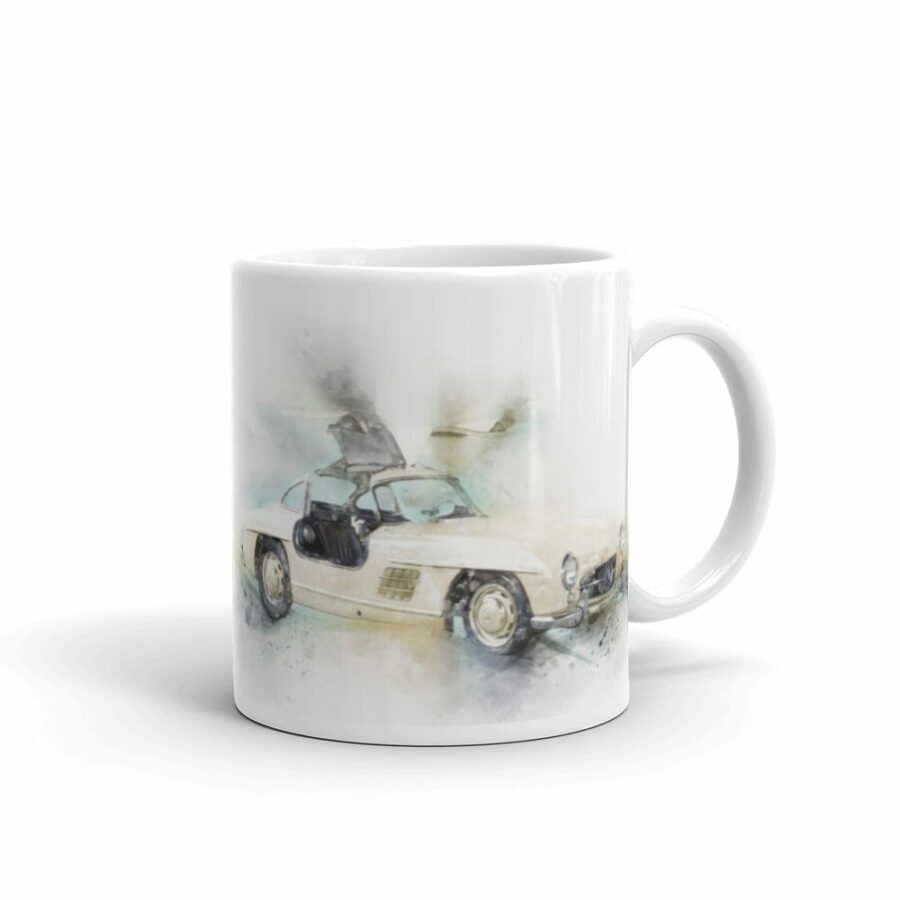 Mercedes SL Gullwing Classic Car Art Mug Automotive