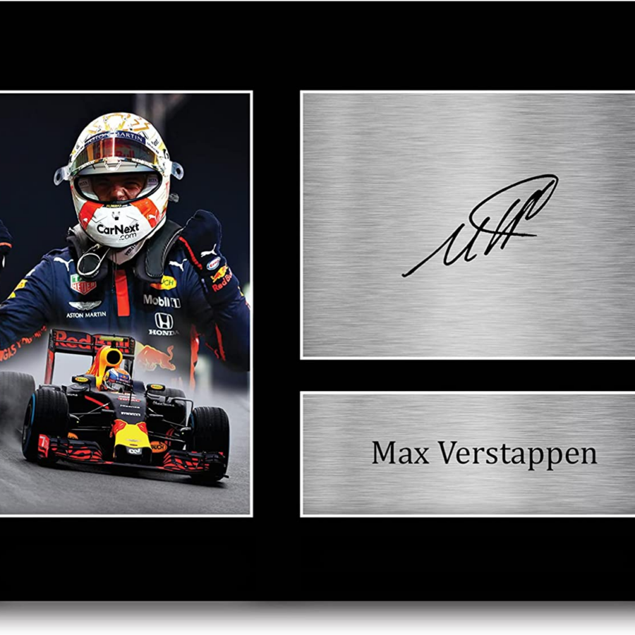 A3 Max Verstappen Gifts Printed Signed Autograph Presentation Display for F1 Formula 1 Racing Fans - A3 Framed F1 Art