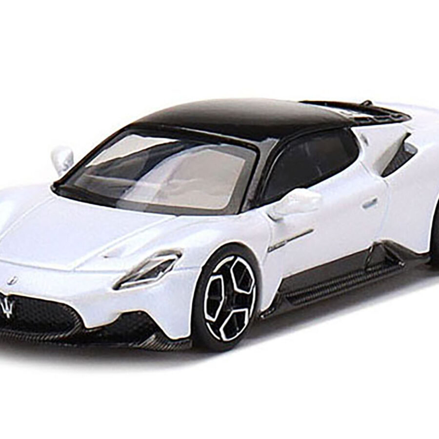 Maserati MC20 Bianco Audace White with Black Top 1/64 Diecast Model Car by BBR Models from the Maserati store collection.