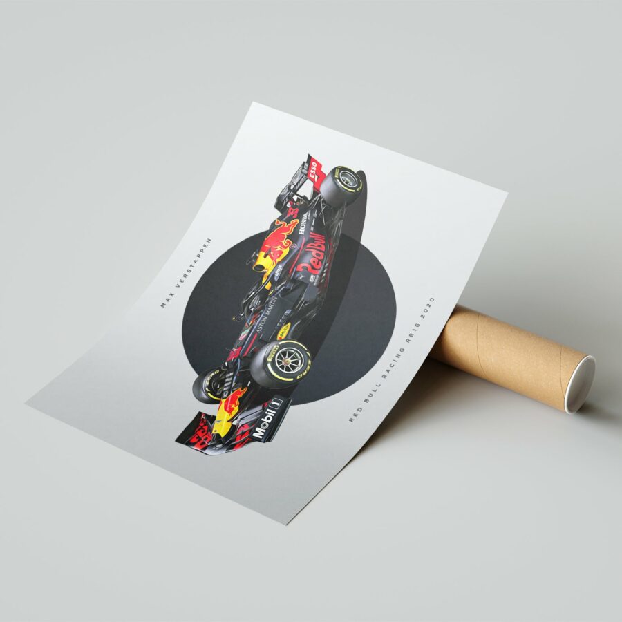 Max Verstappen Red Bull Racing RB16 2020 Formula 1 Car Print Formula 1 Memorabilia