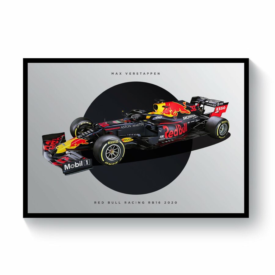 Max Verstappen Red Bull Racing RB16 2020 Formula 1 Car Print Formula 1 Memorabilia