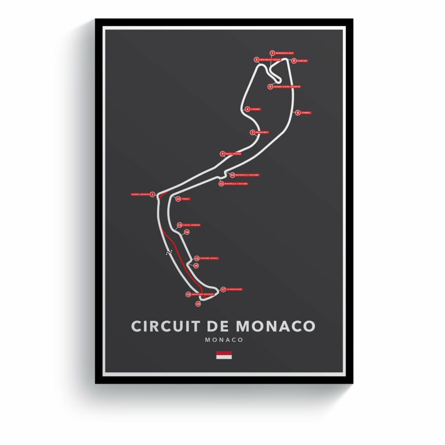 Circuit De Monaco Racing Circuit Print Formula 1 Memorabilia