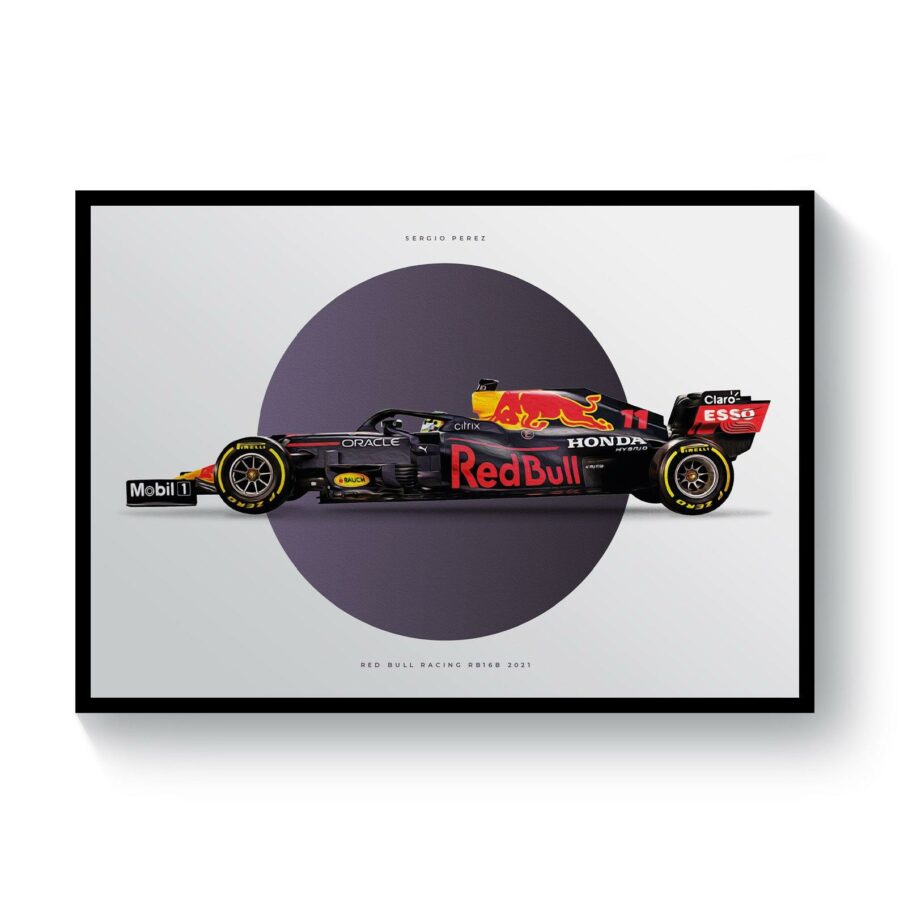 Sergio Perez Red Bull Racing RB16B 2021 Formula 1 Car Print Formula 1 Memorabilia