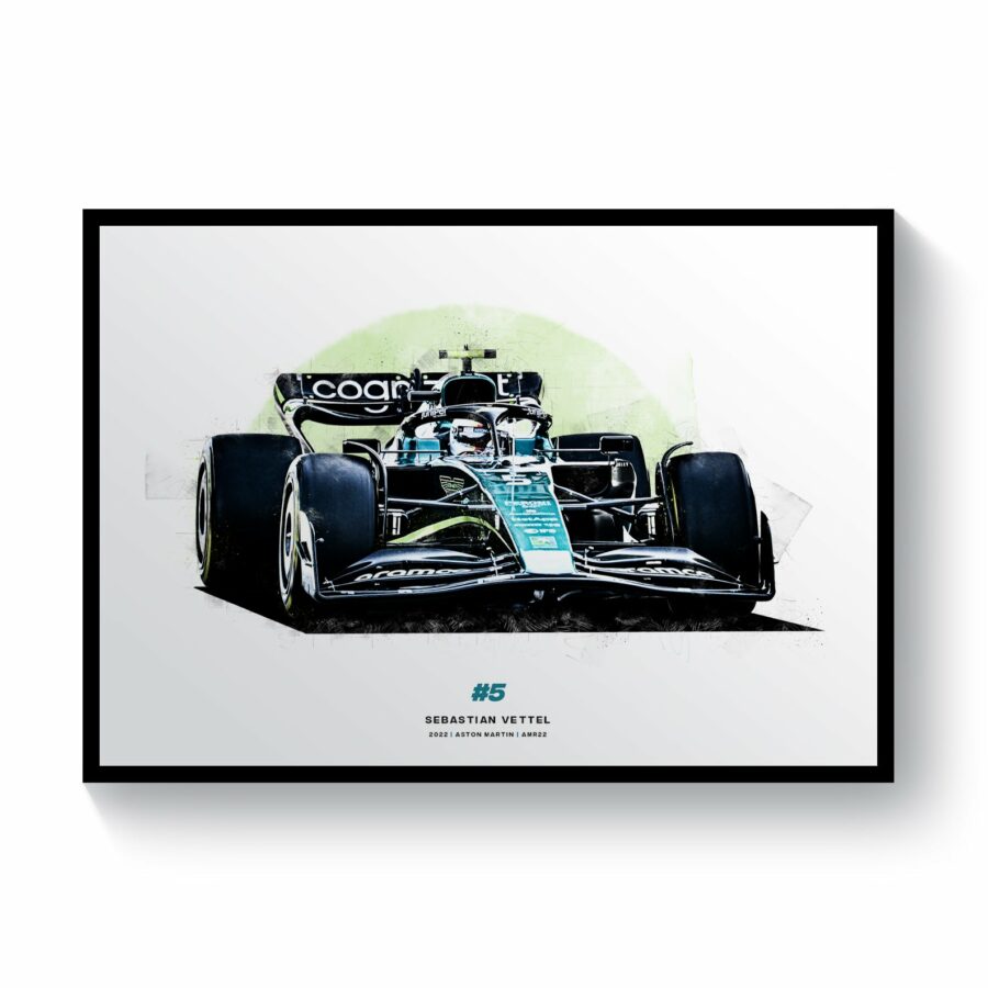 Sebastian Vettel Aston Martin AMR22 2022 Formula 1 Car Print Formula 1 Memorabilia