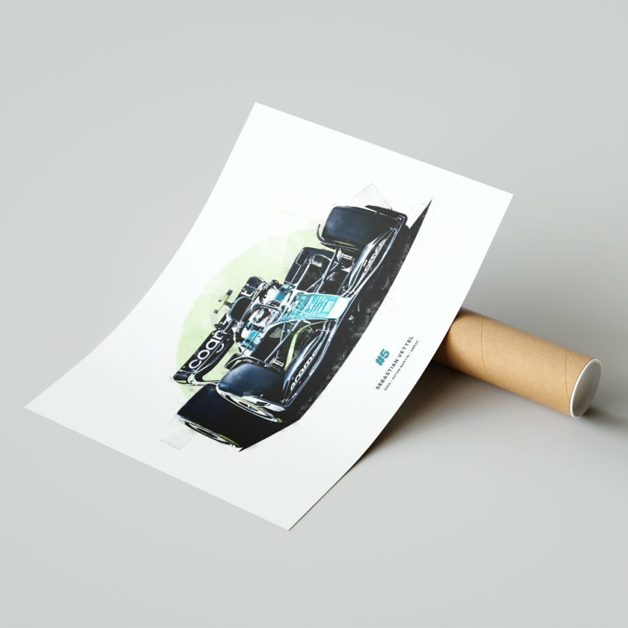 Sebastian Vettel Aston Martin AMR22 2022 Formula 1 Car Print Formula 1 Memorabilia