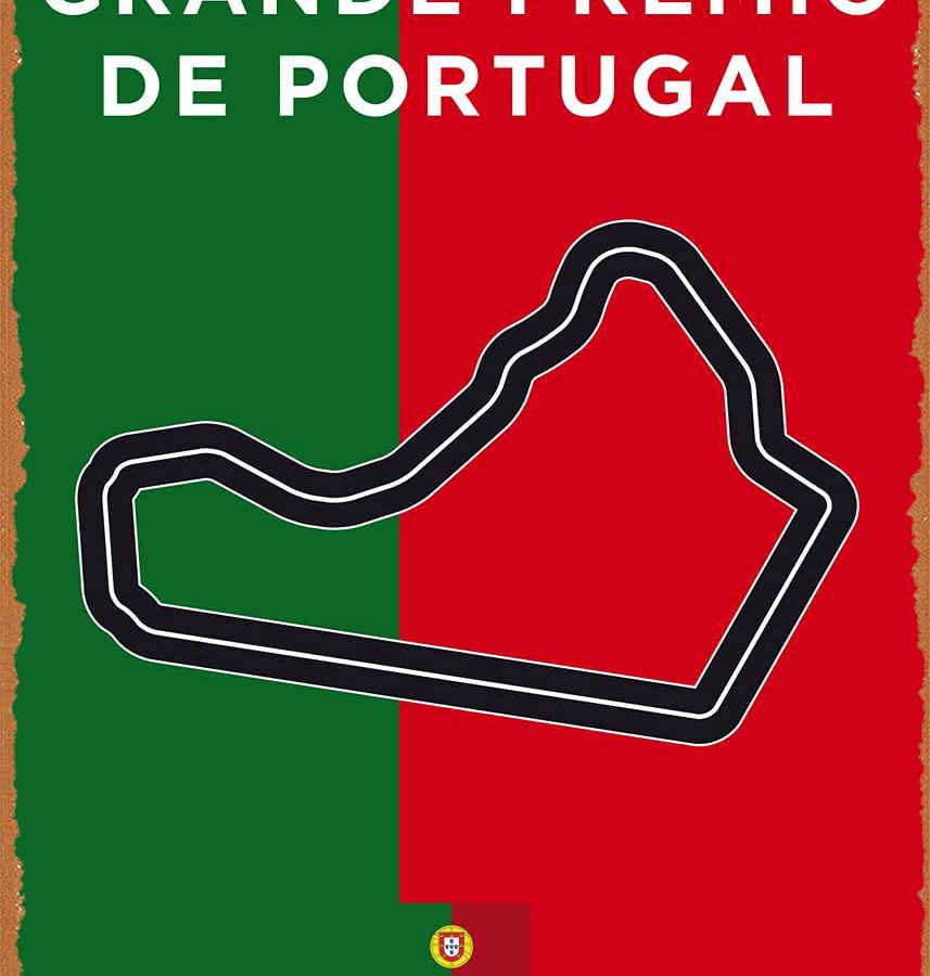 Vintage Look Metal Sign - F1 Racetrack Posters F1 Porto Portugal GP Race Track - 8" X 12" Tin Poster F1 Art
