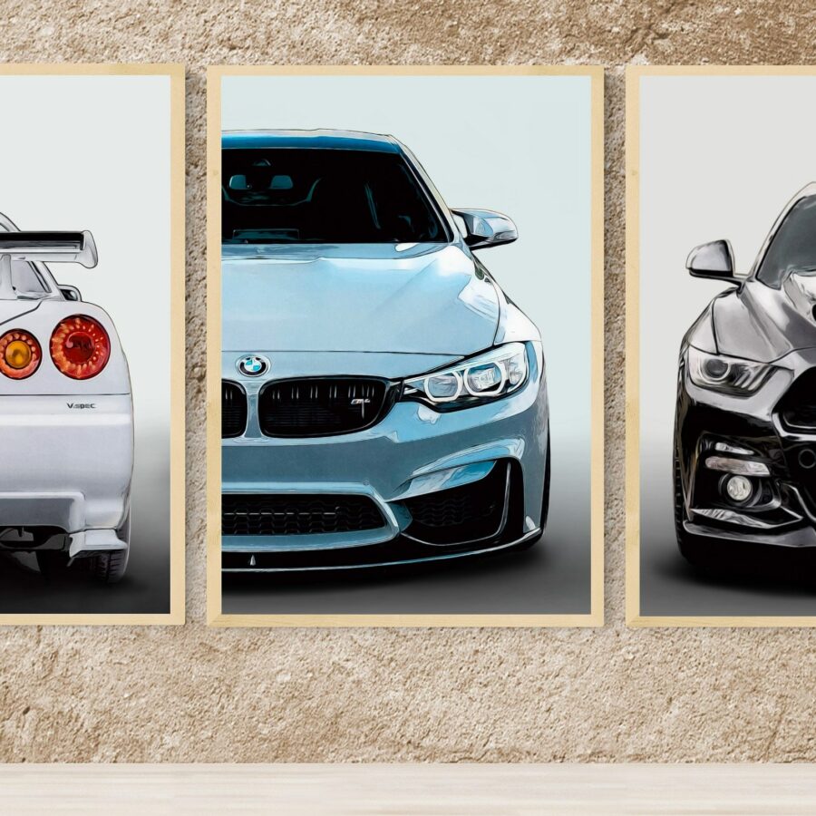 BMW M4 poster print, BMW poster, M4 print, car poster, supercar poster 3 BMW