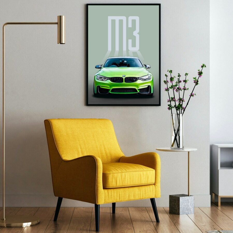 BMW M3 poster print, BMW poster, M3 print, car poster, supercar poster BMW