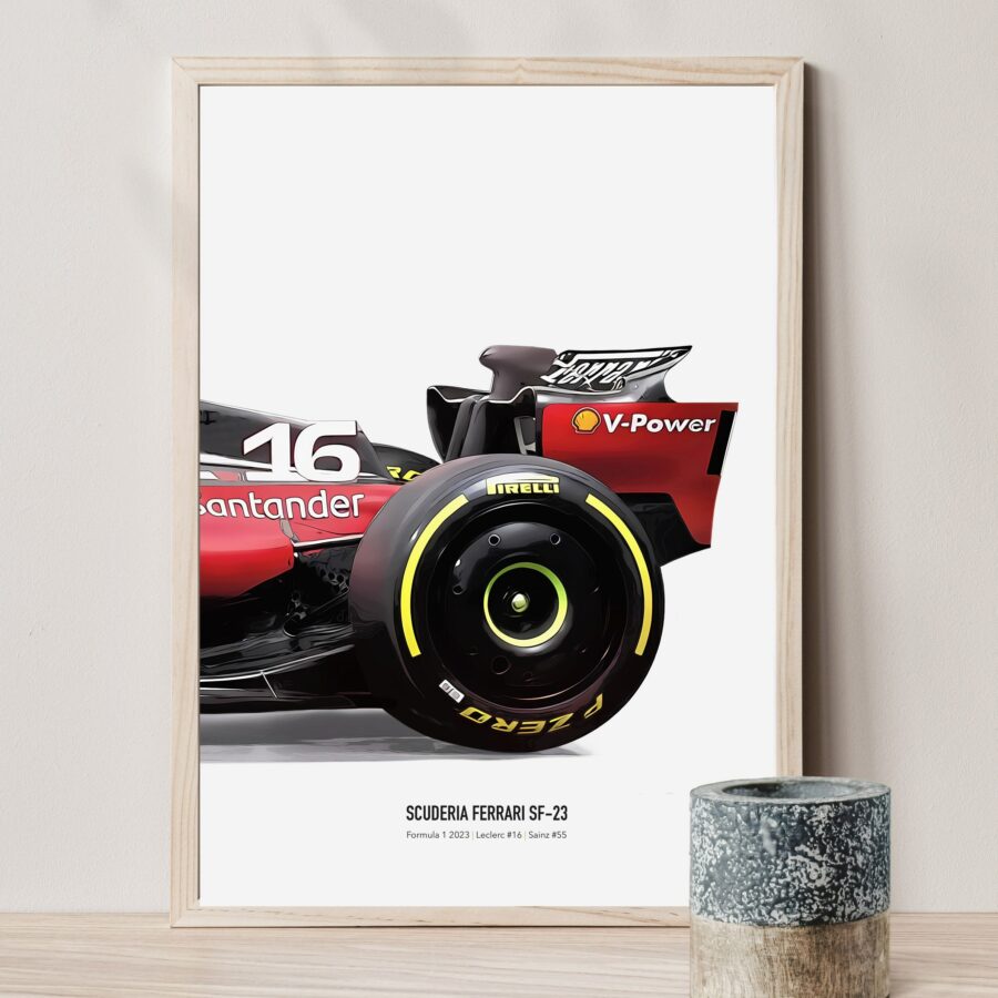 2023 Ferrari F1 SF-23 art poster print, Formula 1 poster, Leclerc poster, Sainz Poster Ferrari Poster, Formula 1 gift, Ferrari F1 poster art Charles Leclerc