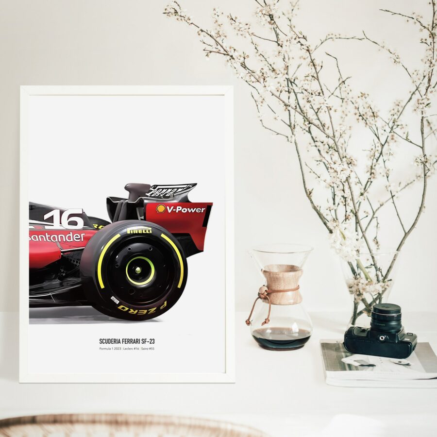 2023 Ferrari F1 SF-23 art poster print, Formula 1 poster, Leclerc poster, Sainz Poster Ferrari Poster, Formula 1 gift, Ferrari F1 poster art Charles Leclerc