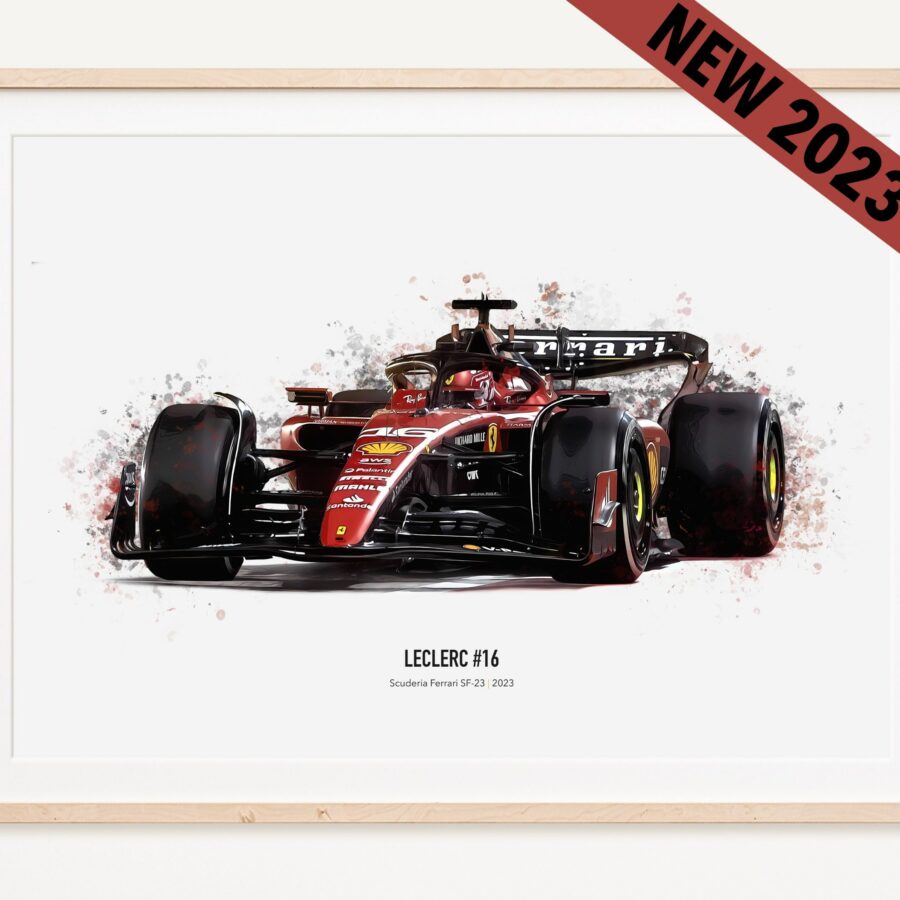 2023 Leclerc Ferrari F1 SF-23 art poster print, Formula 1 poster, Charles Leclerc poster, Ferrari Poster, Formula 1 gift, Ferrari F1 poster Charles Leclerc