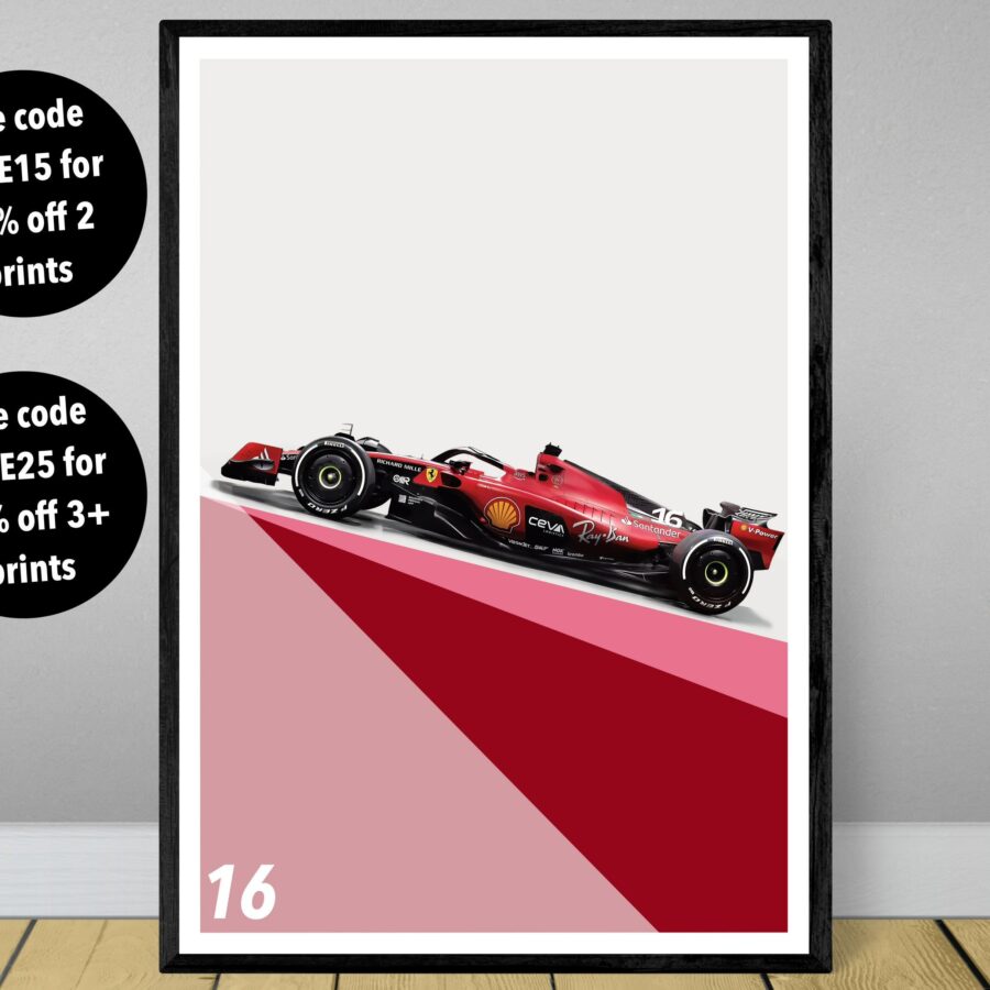 2023 Leclerc Ferrari SF-23 poster print, Formula 1 poster, Car poster, Charles Leclerc Poster, Car gift, Formula 1 gift, Ferrari F1 wall art Charles Leclerc