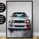 BMW E30 M3 poster print, classic BMW poster, classic M3 print, classic car poster, supercar poster