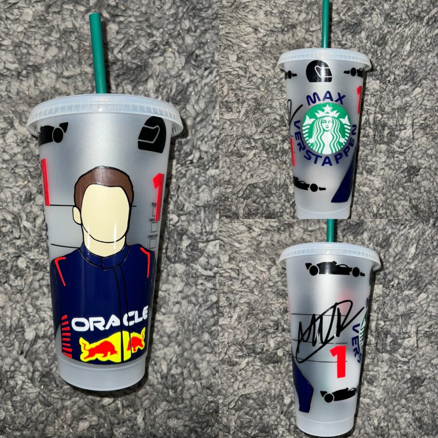 Max verstappen 2023 inspired Starbucks tumbler. F1 Drivers