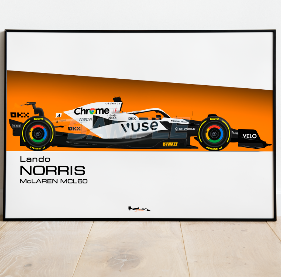 Lando Norris McLaren MCL60 Triple Crown Monaco 2023 F1 Print - Scuderia GP F1 Art