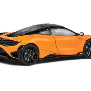 2020 McLaren 765 LT Papaya Spark Orange Metallic and Black 1/43 Diecast Model Car by Solido  by Diecast Mania