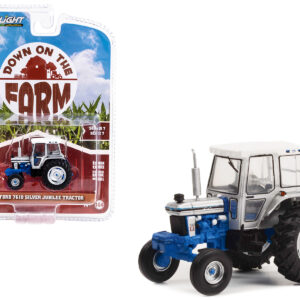 1989 Ford 7610 Silver Jubilee Tractor Silver and Blue with White Top "Down on the Farm" Series 7 1/64 Diecast Model Cars by Greenlight  by Diecast Mania